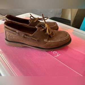 🔥HOT HOLIDAY DEAL🔥 Clarks Men's Port View Boat Shoe Mahogany Leather Mens 8.5